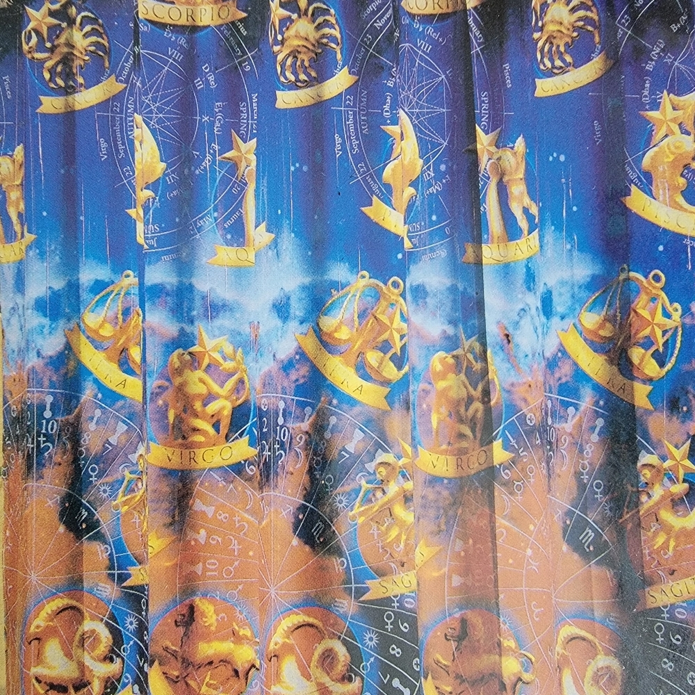 Vintage Celestial Zodiac Shower Curtain Mystical Ethereal Brand New y2k